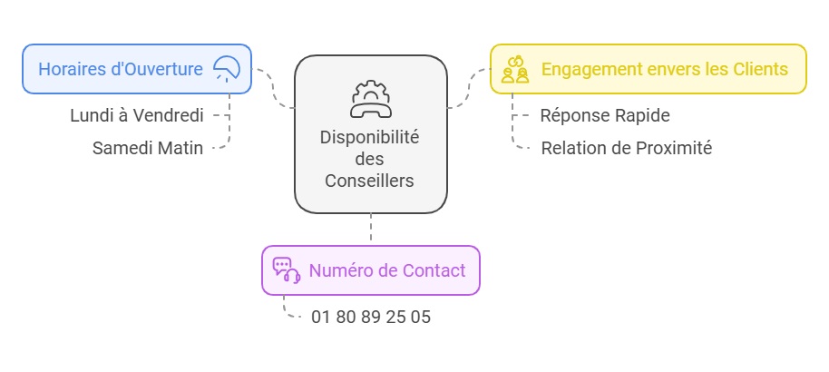 Disponibilité de nos conseillers, nous sommes joignables par téléphone